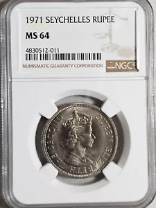 Seychelles 1 Rupee 1971 NGC MS 64 - Picture 1 of 2