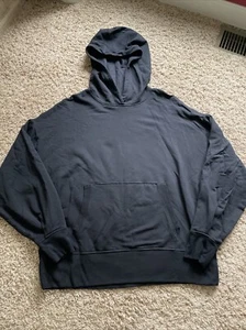 ATHLETA WOMEN'S BLACK LONG SLEEVE BALANCE HOODIE SWEATSHIRT TOP Sz Large - Picture 1 of 11