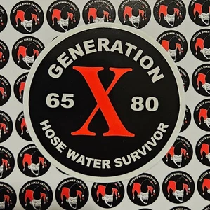 Generation X Hose Water Survivor Red Sticker Decal 3.5 inch - Picture 1 of 1