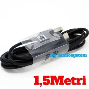 CAVO CAVETTO TYPE C ORIGINALE SAMSUNG 1,5METRI NOTE 8 9 10 20 DATI RICARICA NERO - Imagen 1 de 1