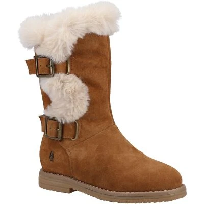 Hush Puppies Mini Megan Tan Cow Suede Female Childrens Boots - Image 1 of 4