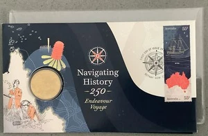2020 Navigating History Endeavour Voyage Uncirculated $1 PNC Iss AP & Perth Mint - Picture 1 of 8