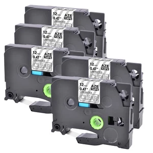 5PK Compatible Brother TZ-135 TZe-135 White on Clear Label Tape PT-7500 12mm - Picture 1 of 11