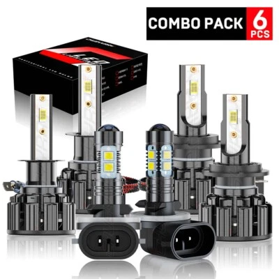 Para for Hyundai Sonata 2006-2008 6000K LED Faróis+Kit de Lâmpadas de Nevoeiro - Image 1 of 4