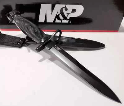 Smith & Wesson M&P Double Edge Spear Dagger Trench Knife Black Scabbard M New 7 - Image 1 of 4