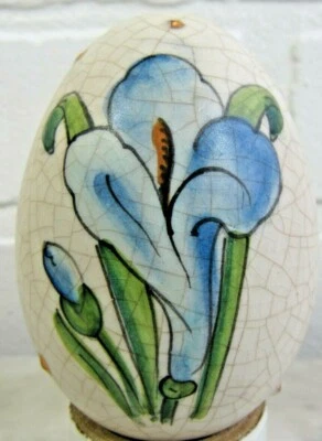 1975 Veneto Flair Ручная Роспись ЦВЕТЫ ПАСХАЛЬНОЕ ЯЙЦО Подписано и пронумеровано ИТАЛИЯ - Изображение 1 из 4