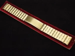 Vintage Flex Let Yellow gold filled expanding clasp watch band 16mm 5/8 art deco - Picture 1 of 4