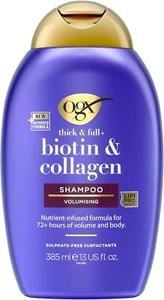 OGX Biotin & Collagen Hair Shampoo 385 ml - Volumising & Sulfate Free - UK - Picture 1 of 9