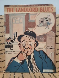1919 "The Landlord Blues" Noten Albert Von Tilzer, Laska, Lee Walton Art - Bild 1 von 2