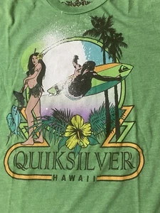 Quiksilver Hawaii Talla M Surfer Local Hawaiano Bikini Niña Verde S/S Camiseta - Imagen 1 de 6