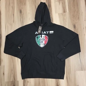 Ariat Mens Hoodie Mens Large Black Barn Shield Buckle Pullover - Picture 1 of 8