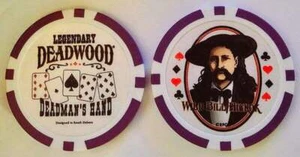 LEGENDARY DEADWOOD Deadman's Hand Wild Bill Hickok Purple/White Poker Chip - Picture 1 of 3