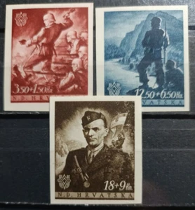 CROATIA Scott# B60-B62 Michel# 158-160 ** MNH black legion 1944 - Picture 1 of 1