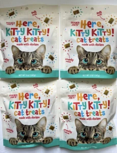 4 Packs Trader Joes Here, Kitty Kitty! Cat Treats Best 5 oz Each 🐱🐱🐱🐱 - Picture 1 of 4