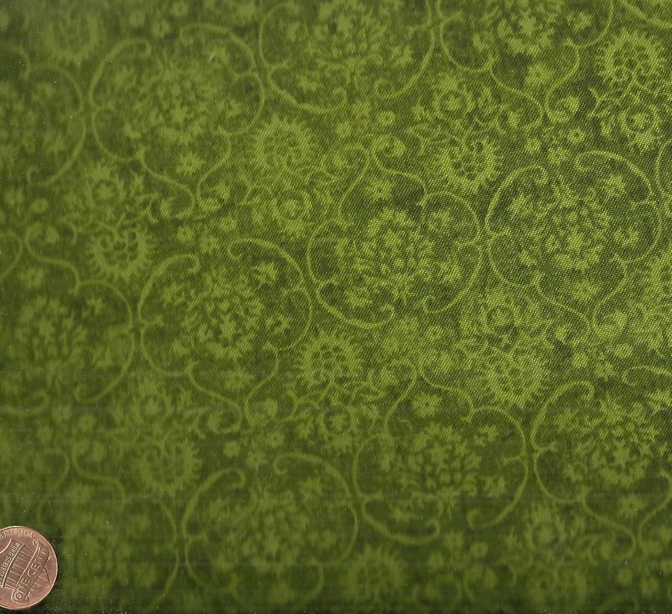 Tela Gallo Rojo Floral Verde Brillante Foto 1 de 1