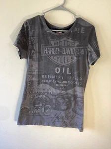 Harley Davidson T Shirt Men’s XL Gray With Repeating Harley Print Jamaica - Picture 1 of 8