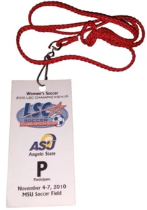 Angelo State Rams Women's Soccer 2010 LSC Championship Participant Pass - Picture 1 of 2