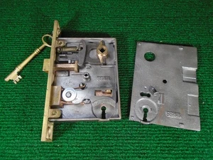 REBUILT RHC #1575 DRUCKKNOPF DOPPEL DAUMEN EINSTECKSCHLOSS mit Schlüssel, (18432) - Bild 1 von 9
