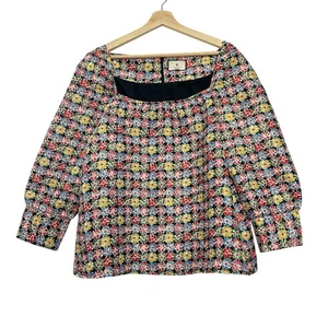 TUCKERNUCK Punchy Jacquard Emilie Bluse Damen groß Blumen gefüttert Old Money - Bild 1 von 20