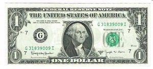1963 B BARR banconota da un dollaro $1 Federal Reserve NON CIRCOLATA G31839009 - Foto 1 di 1