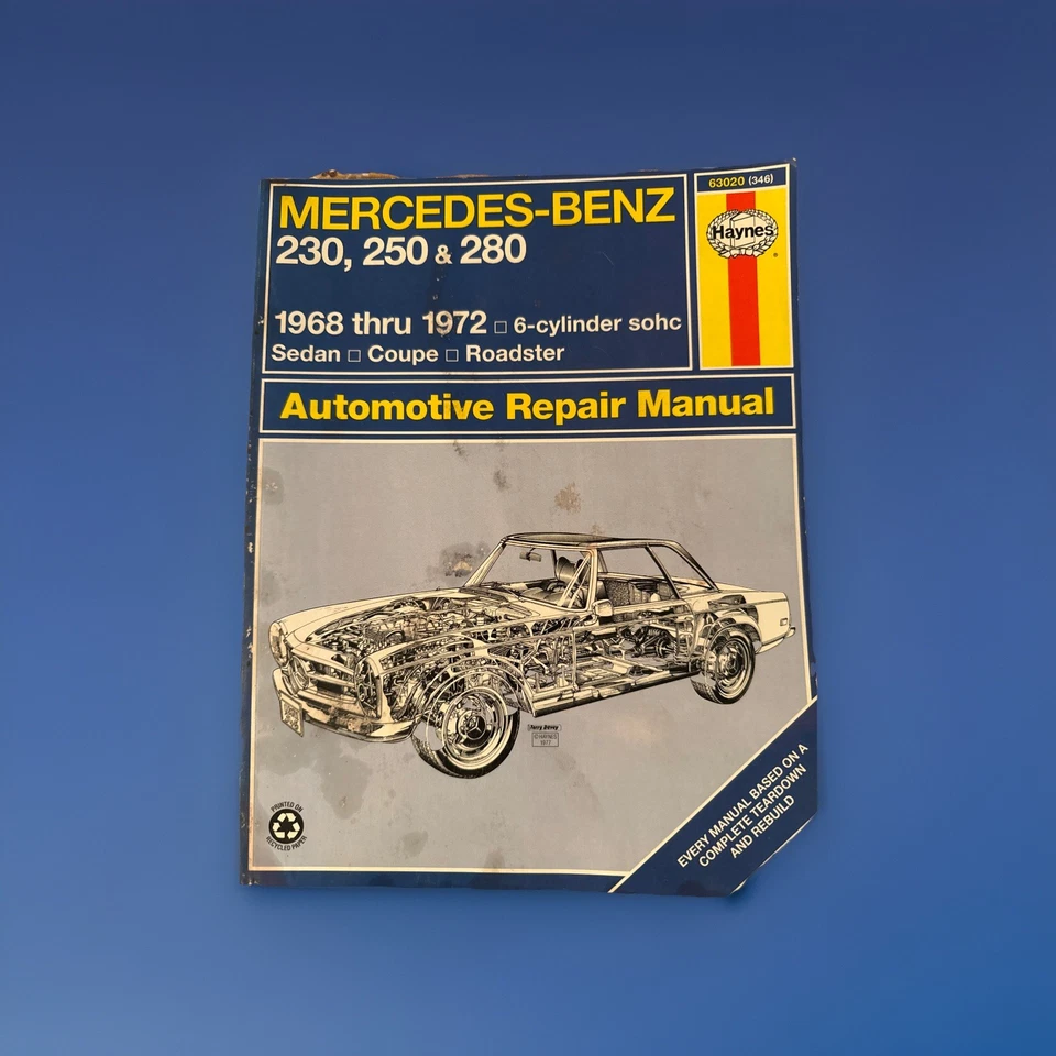 Manual Haynes Mercedes 230 250 280 6 cilindros Sedán Roadster 1968-1972 cupé 1987 Foto 1 de 4