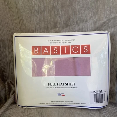 Basics Full Flat Sheet English Rose New In Package - Image 1 of 4