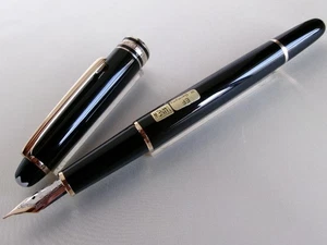 Montblanc Meisterstück Classique 144 Füllfederhalter schwarz GT 14K EF Feder - Bild 1 von 12
