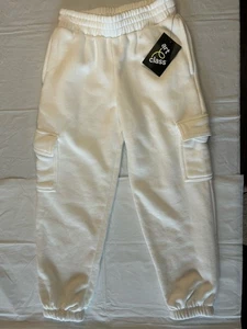 Art Class Fleece Cargo Jogger Pants, White, Size S 6/7 NEW School Clothes Play - Picture 1 of 11