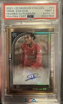 2021-22 Topps UEFA Virgil Van Dijk Gold Frame Auto PSA 9 POP 2!! - Image 1 of 2