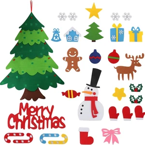 Kit de árbol de Navidad de fieltro hágalo usted mismo Handmand Gfit para niños decoración para el hogar Año Nuevo - Imagen 1 de 21