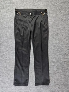 Pantalones Vaqueros Versace Vintage 20x34 Negro Oro Cadena Rayas Italia Pantalones Años 90 - Imagen 1 de 19