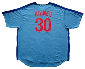 TOTALMENTE NUEVO Montreal Expos TIM RAINES Jersey NUEVO CON ETIQUETAS 3XL Azul Majestuoso - Imagen 1 de 6