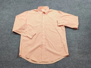 Brooks Brothers Shirt Mens Large Orange Check Long Sleeve Cotton Preppy Business - Picture 1 of 7