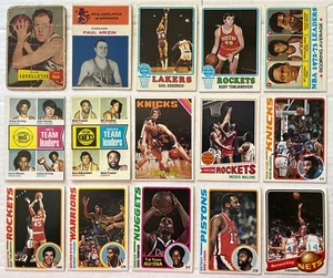 VINTAGE NBA BASKETBALL LOT (15) ALL HOF SOME ROOKIES AND 1 AUTOGRAPH SOME EX - Picture 1 of 18