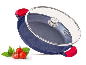 Paellera Antiadherente Con Tapa, Inducción Todas las Placas Barbacoa 36cm Sartén Grande Freír - Imagen 1 de 8