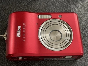 Nikon Coolpix L18 Digital Camera Red 3X, USB Cable, Case. Tested. No Corrosion. - Picture 1 of 14