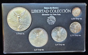 2000 Mexiko 1, 1/2, 1/4, 1/10/ 1/20 oz 5 Kursmünzensatz .999 Silber Libertad (A304) - Bild 1 von 13