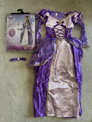 Disney Princesa Suprema Rapunzel Vestido Niño Mediano 8-10 Disfraz Foto 1 de 4