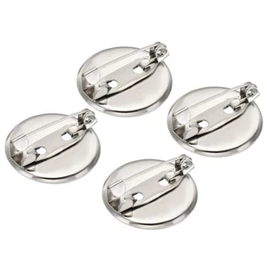 100pz Spilla Chiusura Spille Disco Base 19mm Vuoti Vassoi Argento Tono - Foto 1 di 6