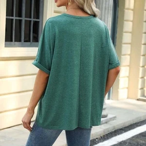 Fashionable Women's Loose Short Sleeve Shirt for Casual and Relaxed Days - Picture 1 of 20
