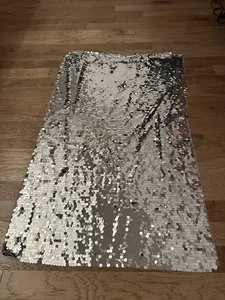 6 Fuß x 4 Fuß Silber Pailletten Foto Hintergrund Vorhang für Geburtstag Hochzeit Verlobung - Bild 1 von 4