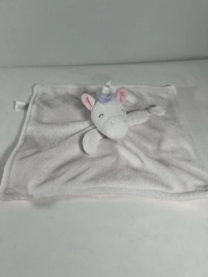 Carter's White Unicorn Lovey con reverso rosa con soporte para chupete usado en excelente estado Foto 1 de 2
