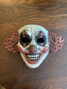 Scary Crazy Evil Clown Sideshow Horror Thick Hard Rubber Halloween Adult Mask - Picture 1 of 6