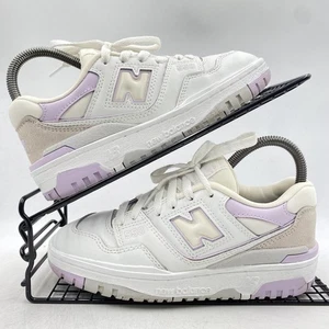 New Balance 550 White Lilac Pink Trainers Size UK 3 Womens Leather Gym Chunky - Picture 1 of 8