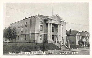 Olympia, Washington Postkarte Freimaurertempel um 1915 S10 - Bild 1 von 2