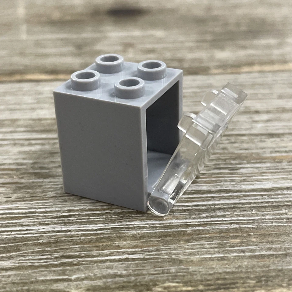 LEGO 30028 Gray Container Box 4345 2 x 2 x 2 Clear Door with Slot - Image 1 of 4