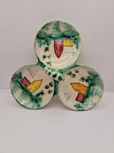 Vintage italienische Keramik geteilt Servierschale mit Griff Exc. Con. - Bild 1 von 10