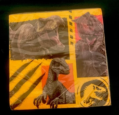 Jurassic World Napkins 16ct, 2 ply, 12.75”x 12.75” 🦖 Dinosaur/Birthday/Party - Image 1 of 2