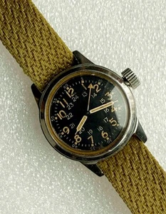 VINTAGE ELGIN A-17A MIL-W-6433 ORIGINAL MILITARY HACKING SECONDS WRISTWATCH - Picture 1 of 14
