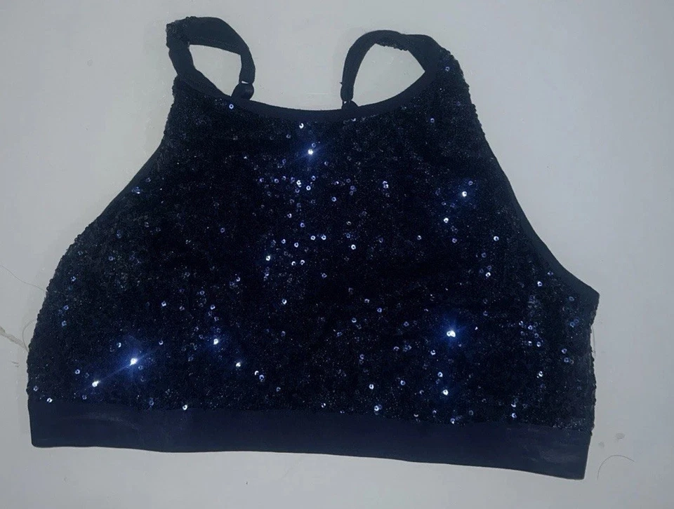 Top con correa de espagueti de lentejuelas azul Aerie para mujer talla XL Foto 1 de 2